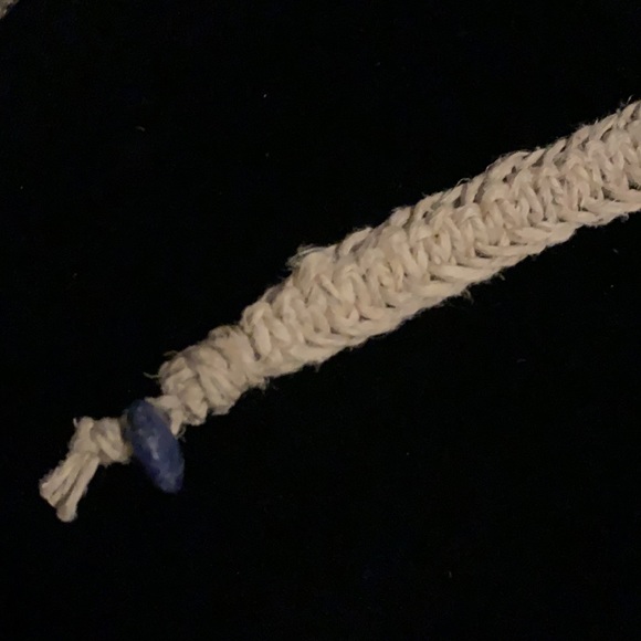 3/$20 Fish bone Lapis knot hemp and lapis lazuli handmade bracelet - Picture 3 of 4